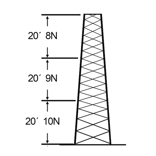 Torre especial Autosoportada Robusta de 18 m. Linea SSV HEAVY DUTY (Sec. 8 - 10)