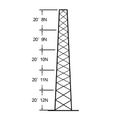 Torre especial Autosoportada Robusta de 30 m. Con 5 m de Ancho en Cara de Base. Linea SSV HEAVY DUTY