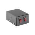 Gabinete metálico con 2 interruptores iluminados para barra de luces