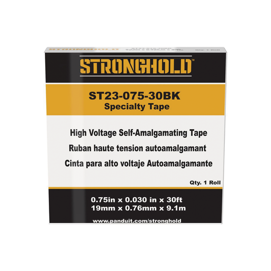 Cinta Eléctrica para Aislar de Caucho ERP, Autofusionable, Uso Industrial, Grosor de 0.76mm (30 mil), Ancho de 19mm, y 9.1m de Largo, Color Negro