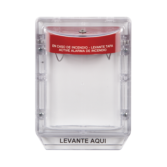 Cubierta Protectora de Policarbonato Serie Stopper II® , Con Bocina, Sin Espaciador, Montaje Empotrado, Etiqueta en Español 