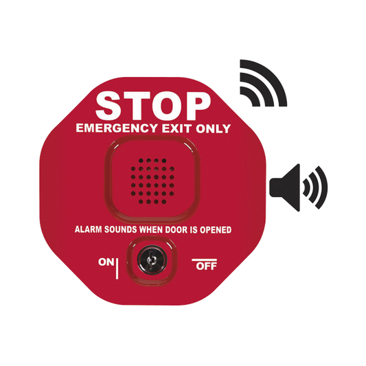 Anunciador Audible Inalámbrico para Salida de Emergencia, Texto en Inglés