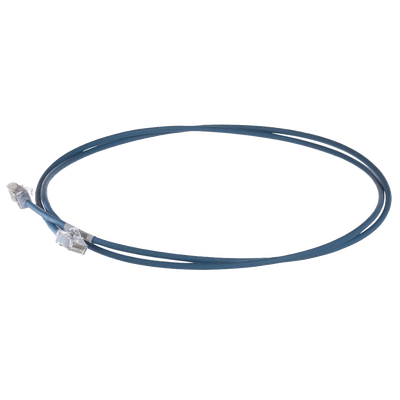 Patch Cord Cat6A, Diametro Reducido 28 AWG, Blindado S/FTP, CM/LS0H, 20 cm, Color Azul