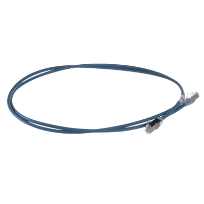 Patch Cord Cat6A, Diametro Reducido 28 AWG, Blindado S/FTP, CM/LS0H, 20 cm, Color Azul