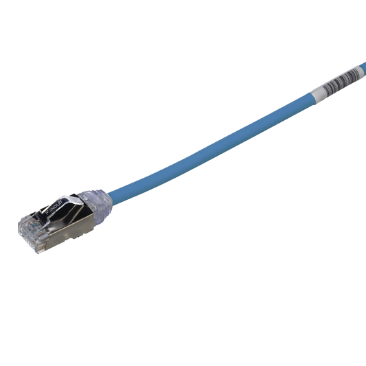 Patch Cord Cat6A, Diametro Reducido 28 AWG, Blindado S/FTP, CM/LS0H, 3m, Color Azul