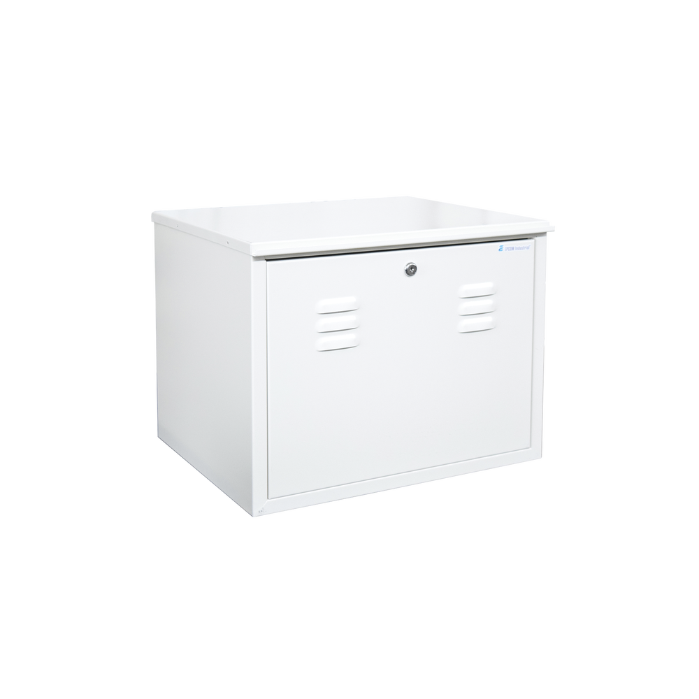 Gabinete para resguardo de baterías (hasta dos baterías PL110D12) con opción para montaje en poste.