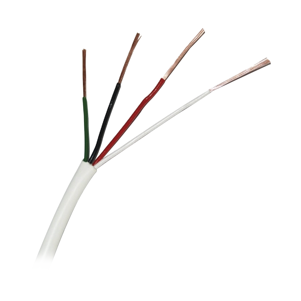 Bobina de 305 Metros / Cable de Cobre / 4x22 AWG / Tipo Alarmas UL / Para Interior / Color Blanco / Para Aplicaciones de Alarmas de Intrusión / interfonos / TV Porteros / y Multi-Propósito/  Hecho en México
