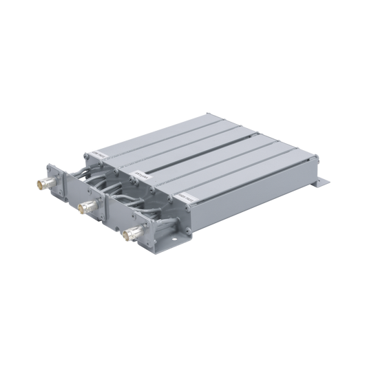 Duplexer SYSCOM en UHF, 6 Cav. 440-470 MHz, 50 Watt, 5 MHz Sep. Rechazo de Banda, BNC Hembras.