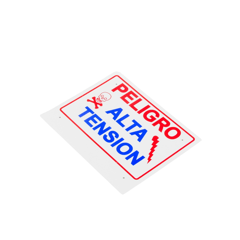 Danger sign for electric fences, highly durable and easy to install.