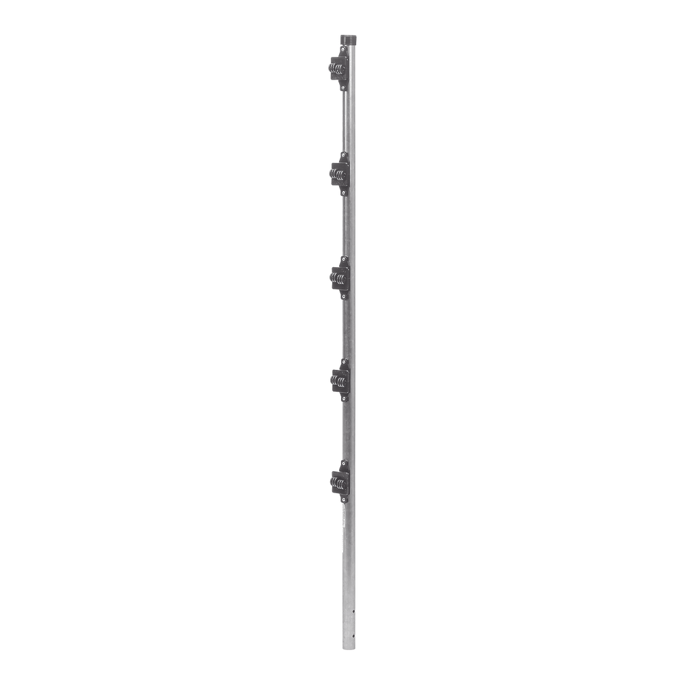 Poste de Paso de 1.2m para Cerca Electrificada.Tubo Galvanizado cal. 18 de 1"Diam. con Tapón y 5 Aisladores Instalados.