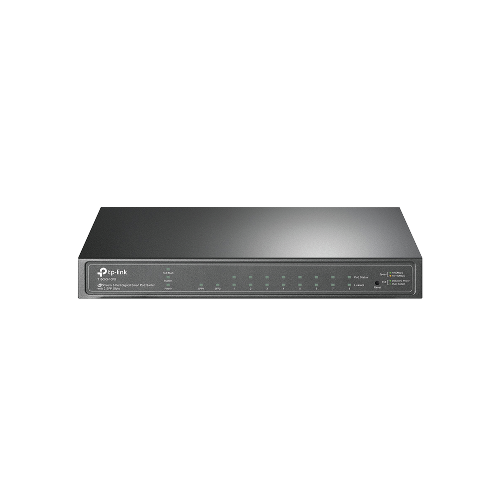 Switch PoE JetStream Administrable 8 puertos 10/100/1000 Mbps + 2 puertos SFP, 8 puertos PoE, 61W