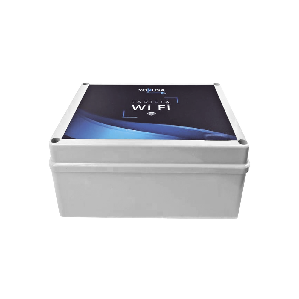Modulo WIFI LITE con gabinete para uso en Energizadores YONUSA / Aplicación sin costo / Botón de Pánico/ 1 Salida Propósito General
