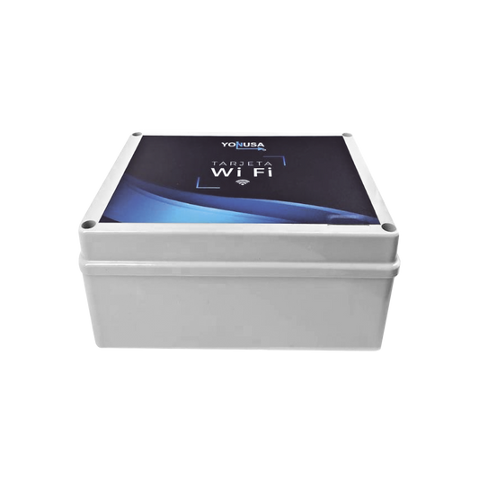 Modulo WIFI LITE con gabinete para uso en Energizadores YONUSA / Aplicación sin costo / Botón de Pánico/ 1 Salida Propósito General