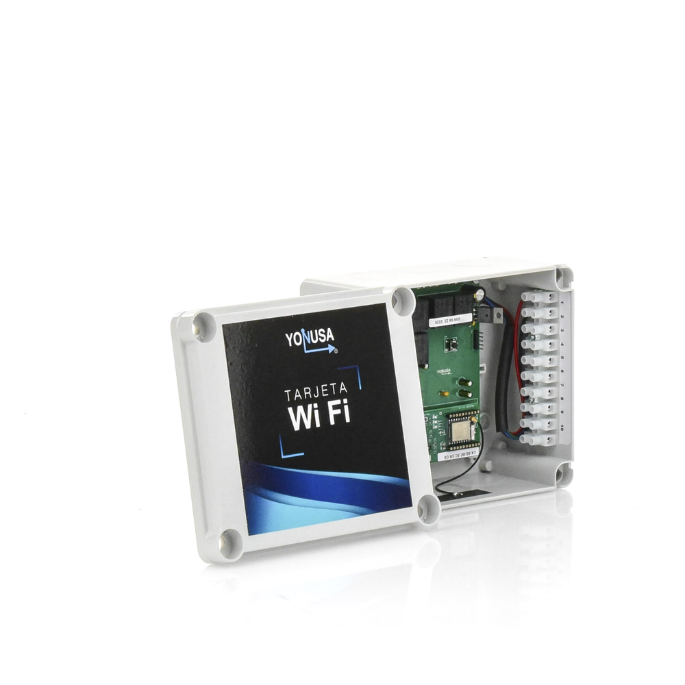 WIFI module with cabinet for use in YONUSA Energizers/Free application/Remote activation of 4 relay-type outputs with high capacity.