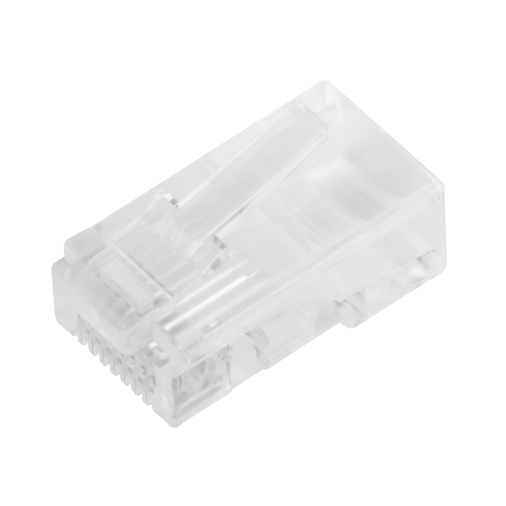 Bote con 100 Piezas de Plug Modular RJ45 Cat5e sin blindaje, chapado de oro a 30 micras para durabilidad extrema