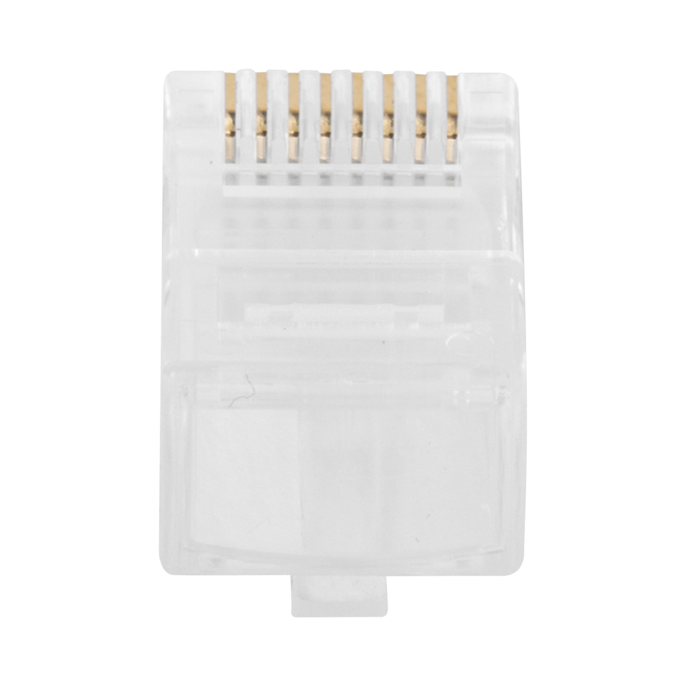 Can of 100 unshielded RJ45 Cat6 Pass-Thru plugs, 30 micron gold plated for extreme durability
