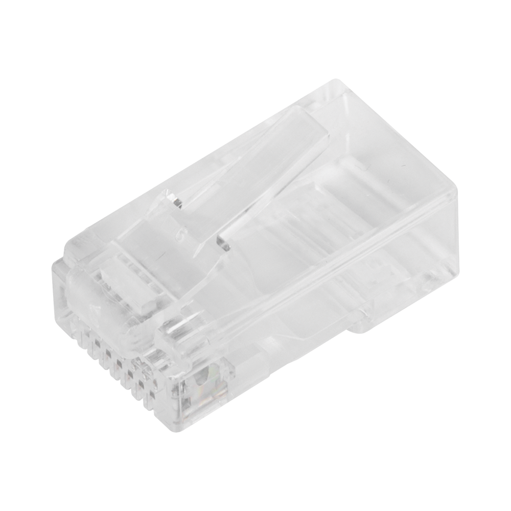 Can of 100 unshielded RJ45 Cat6 Pass-Thru plugs, 30 micron gold plated for extreme durability