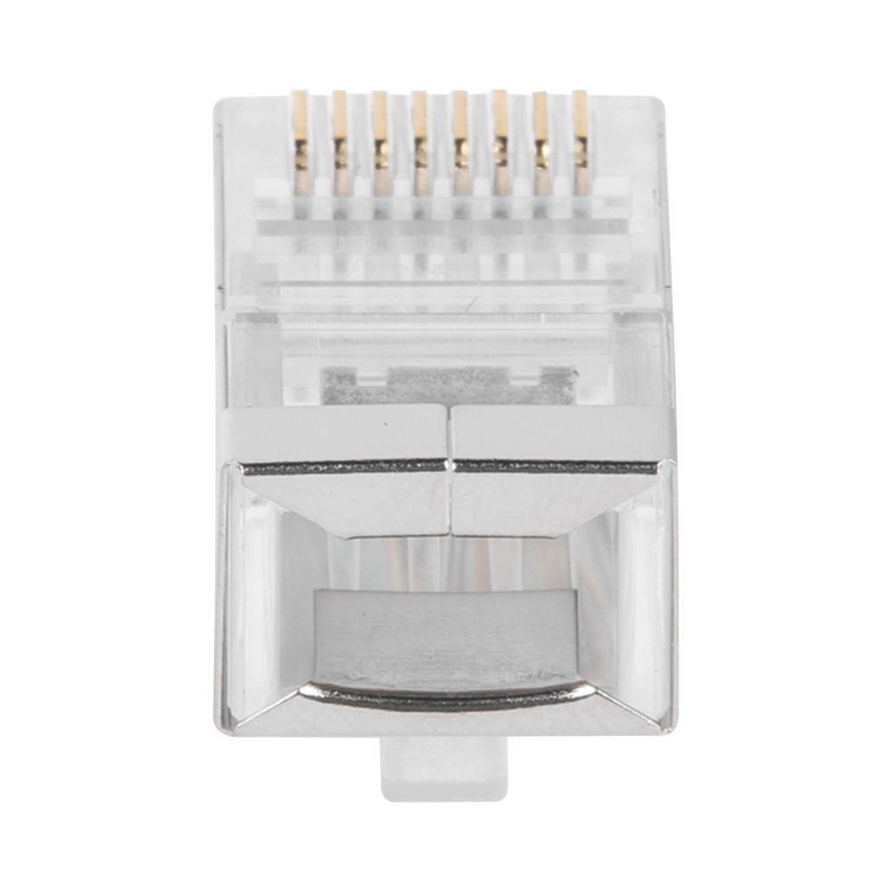 Bote con 100 Piezas de Plug Modular RJ45 Cat6 blindado, chapado de oro a 30 micras para durabilidad extrema SIN PIN DE TIERRA