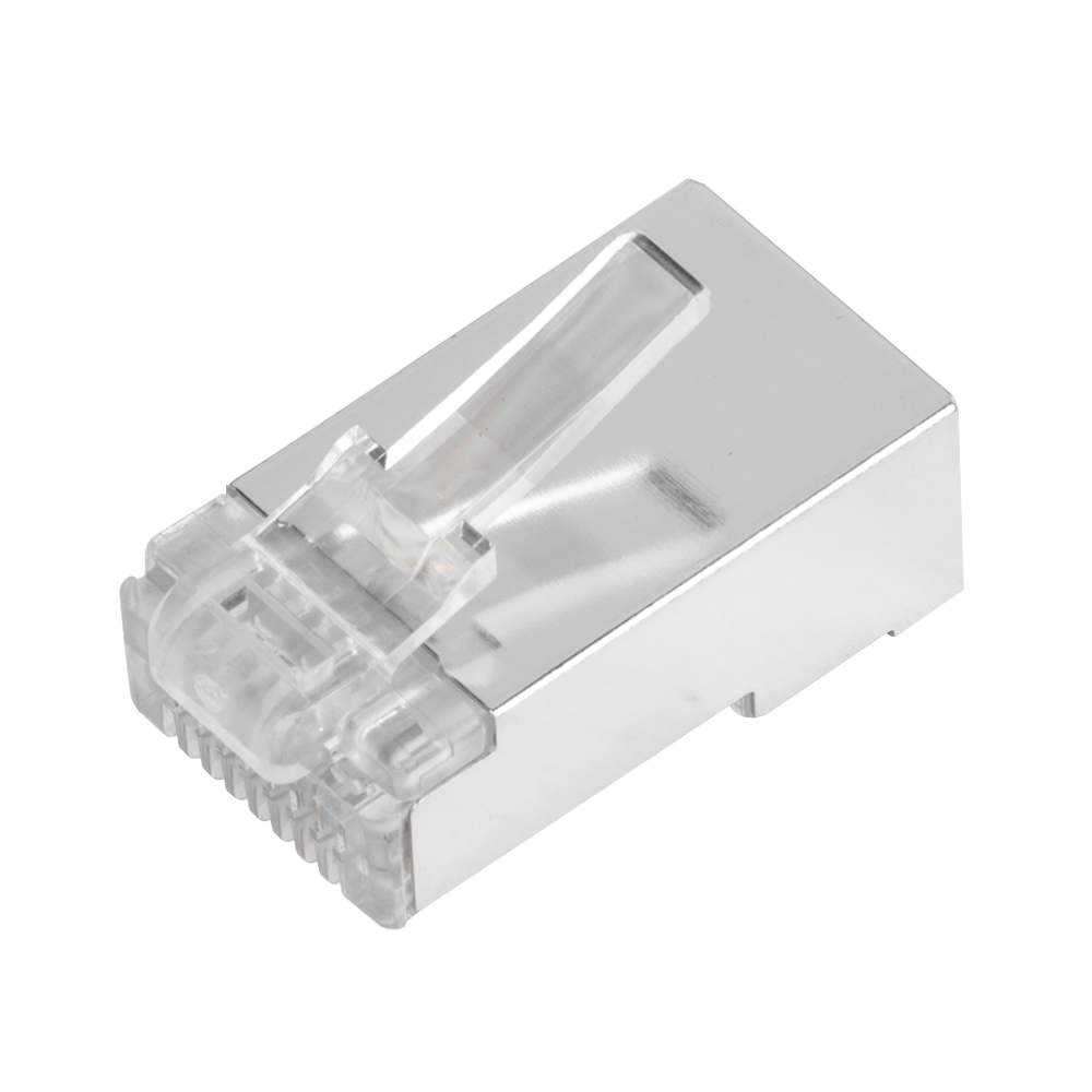 Bote con 100 Piezas de Plug Modular RJ45 Cat6 blindado, chapado de oro a 30 micras para durabilidad extrema SIN PIN DE TIERRA