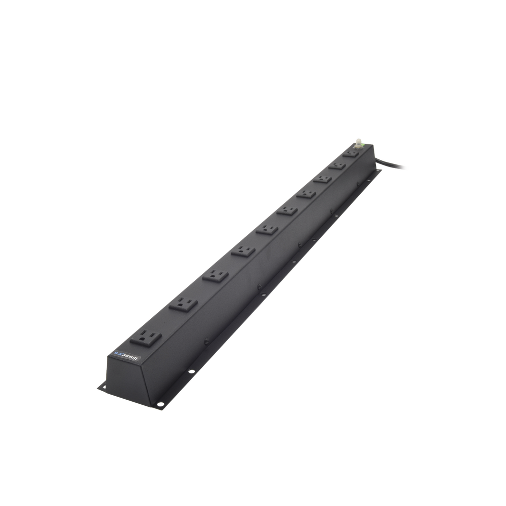 10-Conductor Vertical Power Strip (PDU) (NEMA 5-15R). Input/Output Voltage: 120Vac/15A