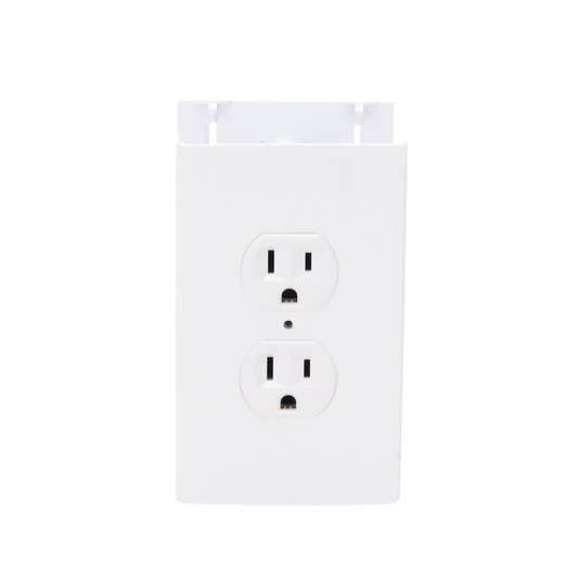 Contacto eléctrico doble, soporte y tapa color blanco de PVC auto extinguible,  para canaleta TEK100 (5591-10200) 