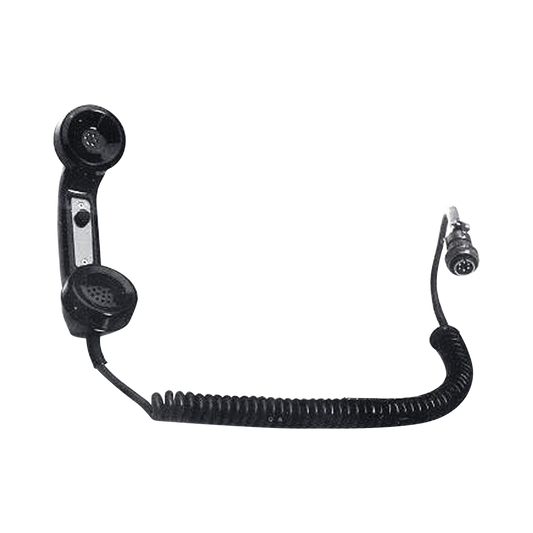 Auricular Tipo Telefónico para Radios de Locomotora, Botón PTT de uso Rudo, Cable Espiral y Conector AAR