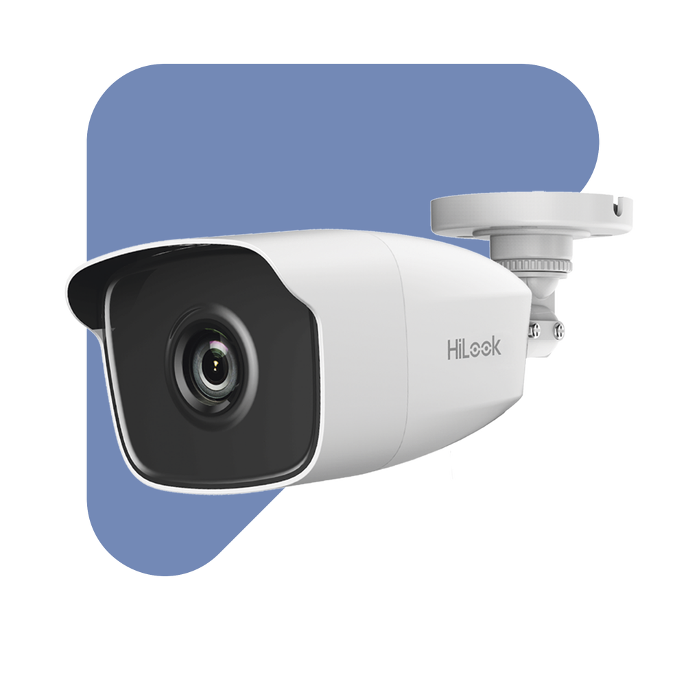 Bala TURBOHD 2 Megapíxeles (1080p) / Gran Angular 103º / Lente 2.8 mm / METAL / IR EXIR Inteligente 40 mts / Exterior IP66 / TVI-AHD-CVI-CVBS / dWDR