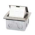 Mini caja de piso rectangular para datos y conectores tipo Keystone, Color y material en acero inoxidable (3 puertos) (11000-21202)