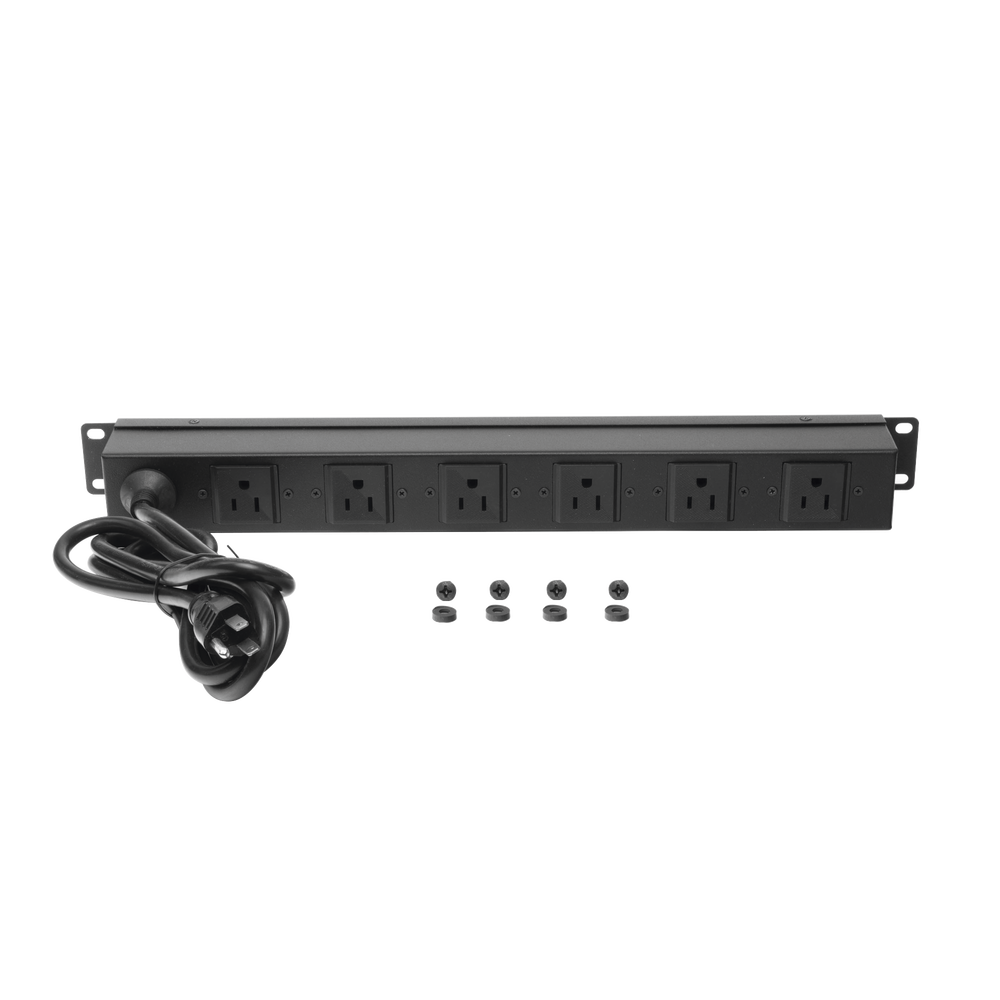 Horizontal power strip for 19-inch rack, 6 contacts (THE0040092001001)
