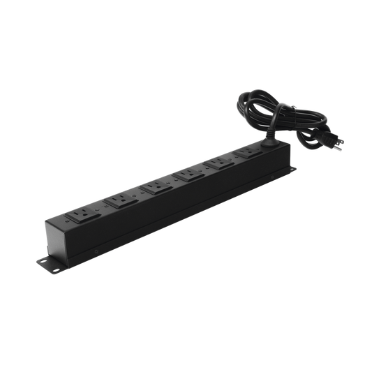 Tomacorriente multiple horizontal para rack de 19in, 6 contactos (THE0040092001001)