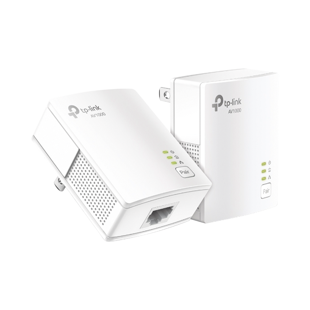 Kit Adaptador Powerline Gigabit Ethernet, tecnologia HomePlug AV2, 1000Mbps, Plug and Play, hasta 300 M dentro de casa, 1 Puerto 10/100/1000 Mbps y tamaño ultra compacto
