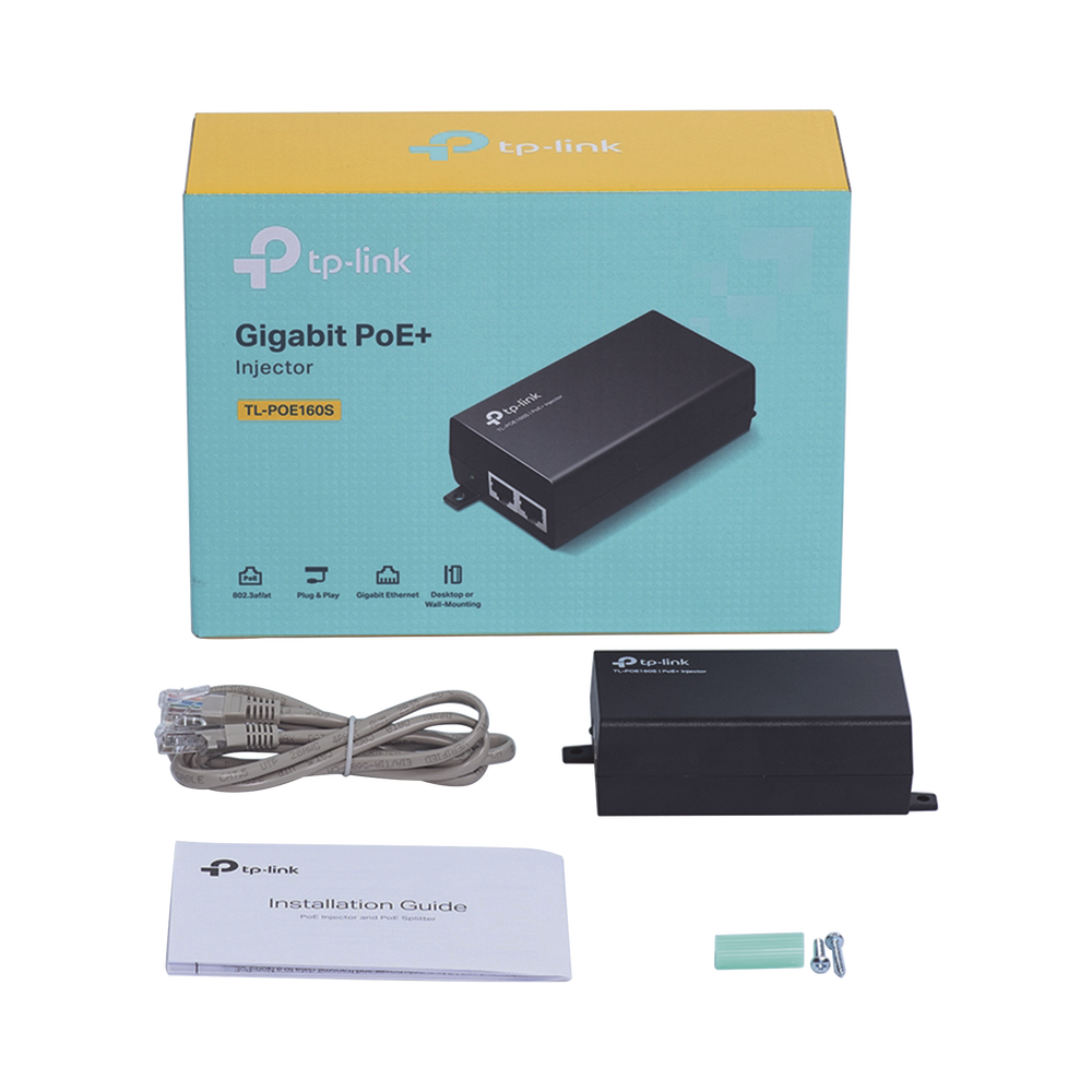 Inyector PoE Gigabit 802.3 af/at 1 puerto 10/100/1000 Mbps