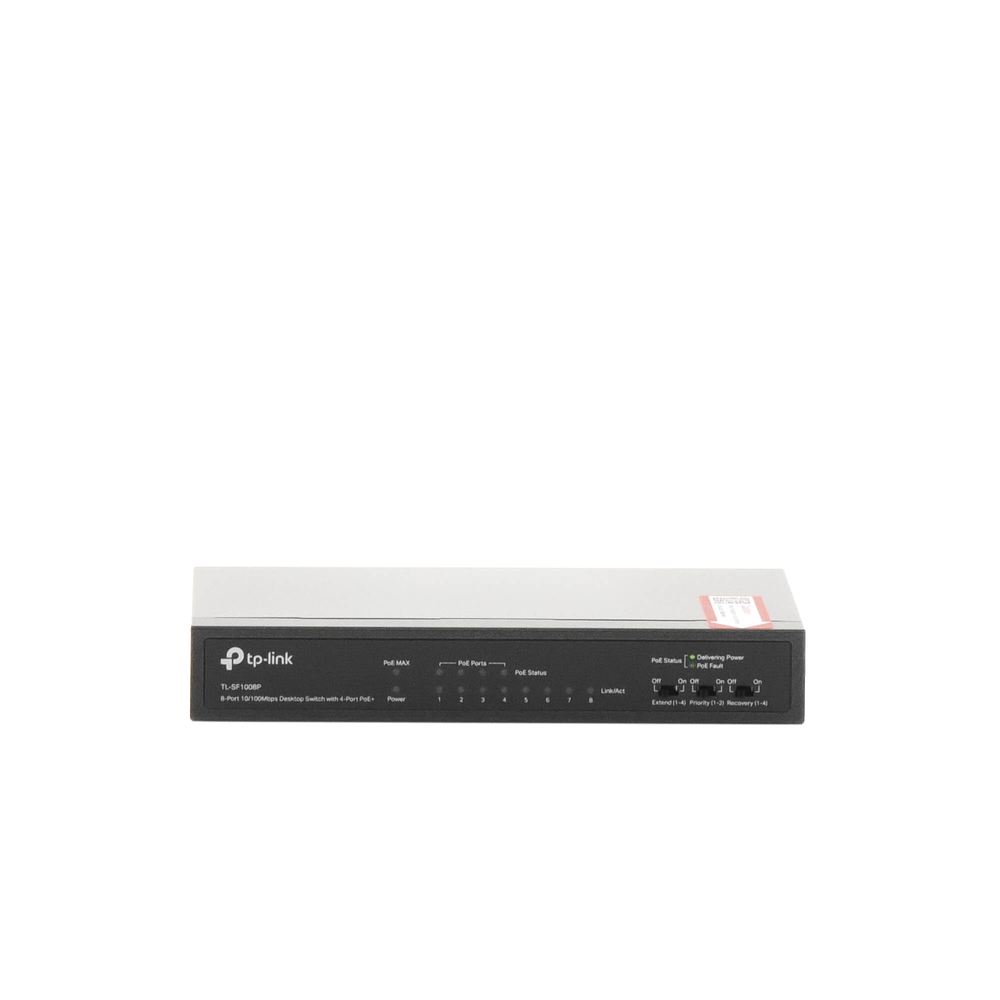 Switch PoE no Administrable de escritorio 8 puertos 10/100 Mbps, 4 puertos PoE, 57 W