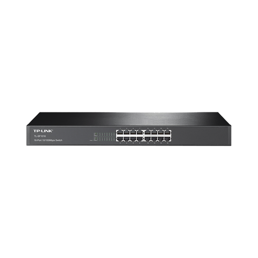 Switch no administrable de 16 puertos 10/100 Mbps para montaje en rack