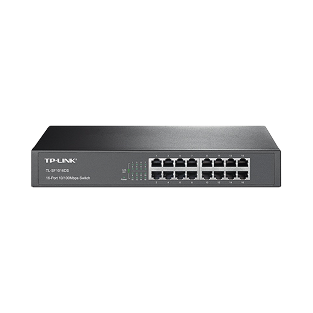Switch no administrable de 16 puertos 10/100 Mbps de escritorio y para montaje en rack
