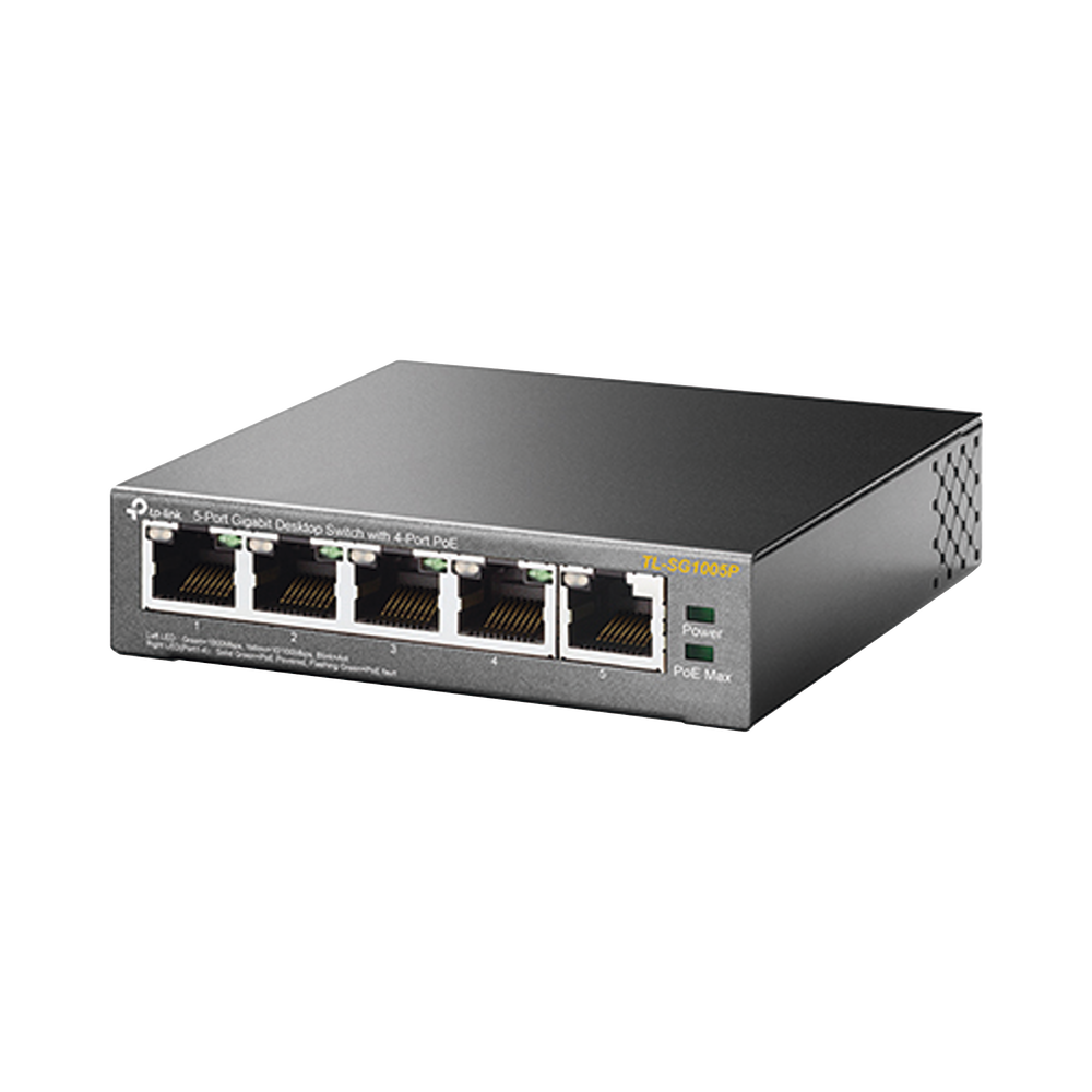 Switch PoE Gigabit de 5 puertos, con 4 puertos PoE 802.3af/at de hasta 56 W