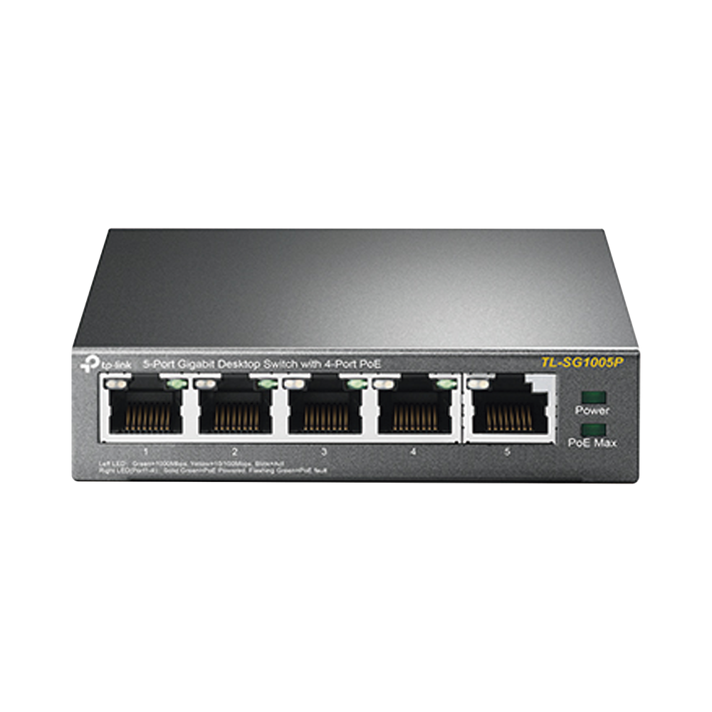 Switch PoE Gigabit de 5 puertos, con 4 puertos PoE 802.3af/at de hasta 56 W