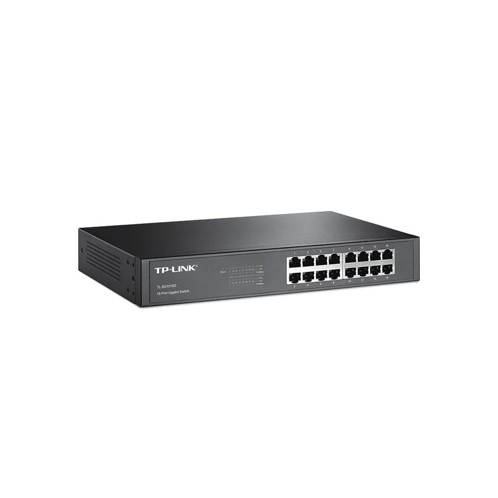 Switch Gigabit no administrable de 16 puertos 10/100/1000 Mbps para escritorio/rack