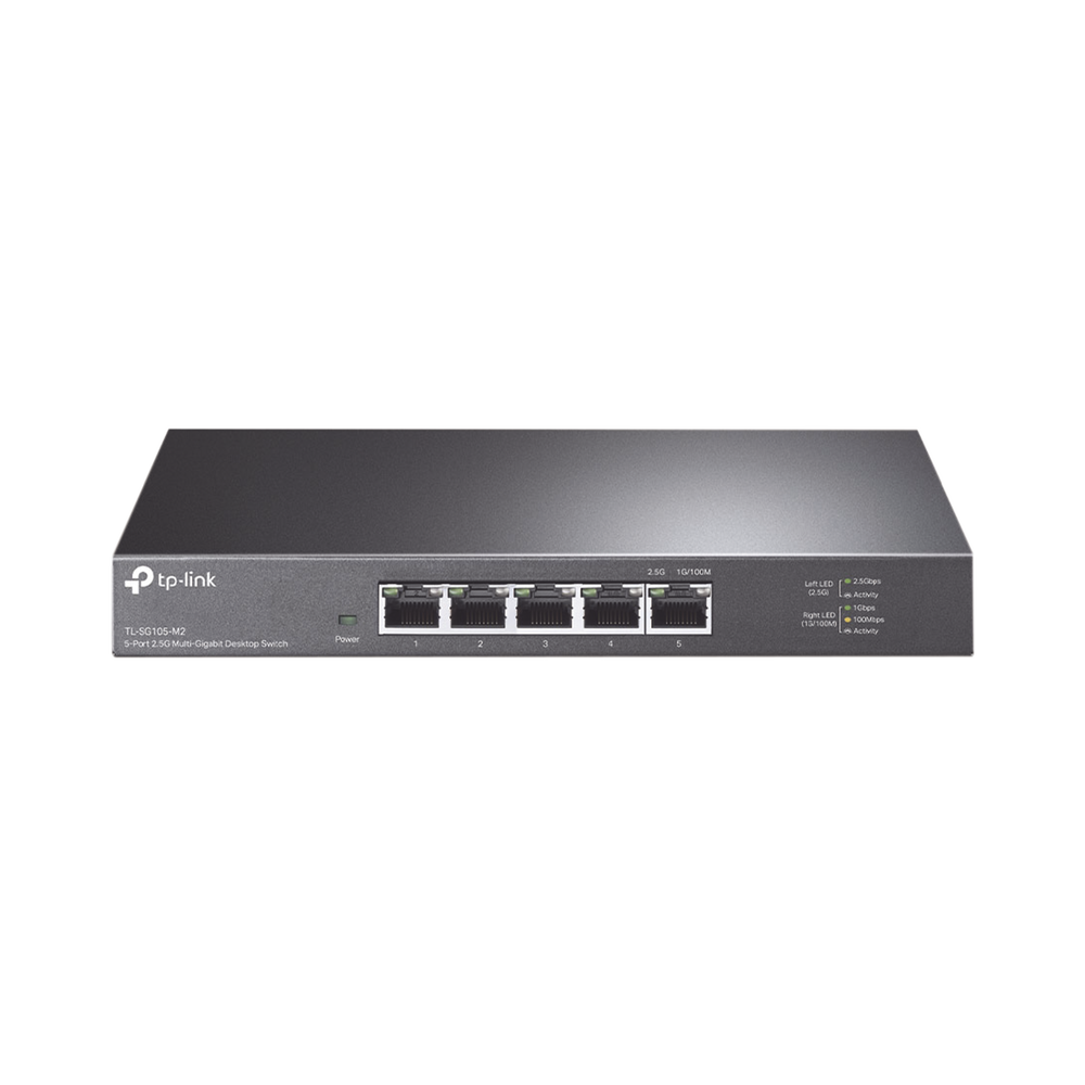 Switch Gigabit no administrable de 5 puertos 100 Mbps/ 1 Gbps/ 2.5 Gbps ideal para WiFi 6