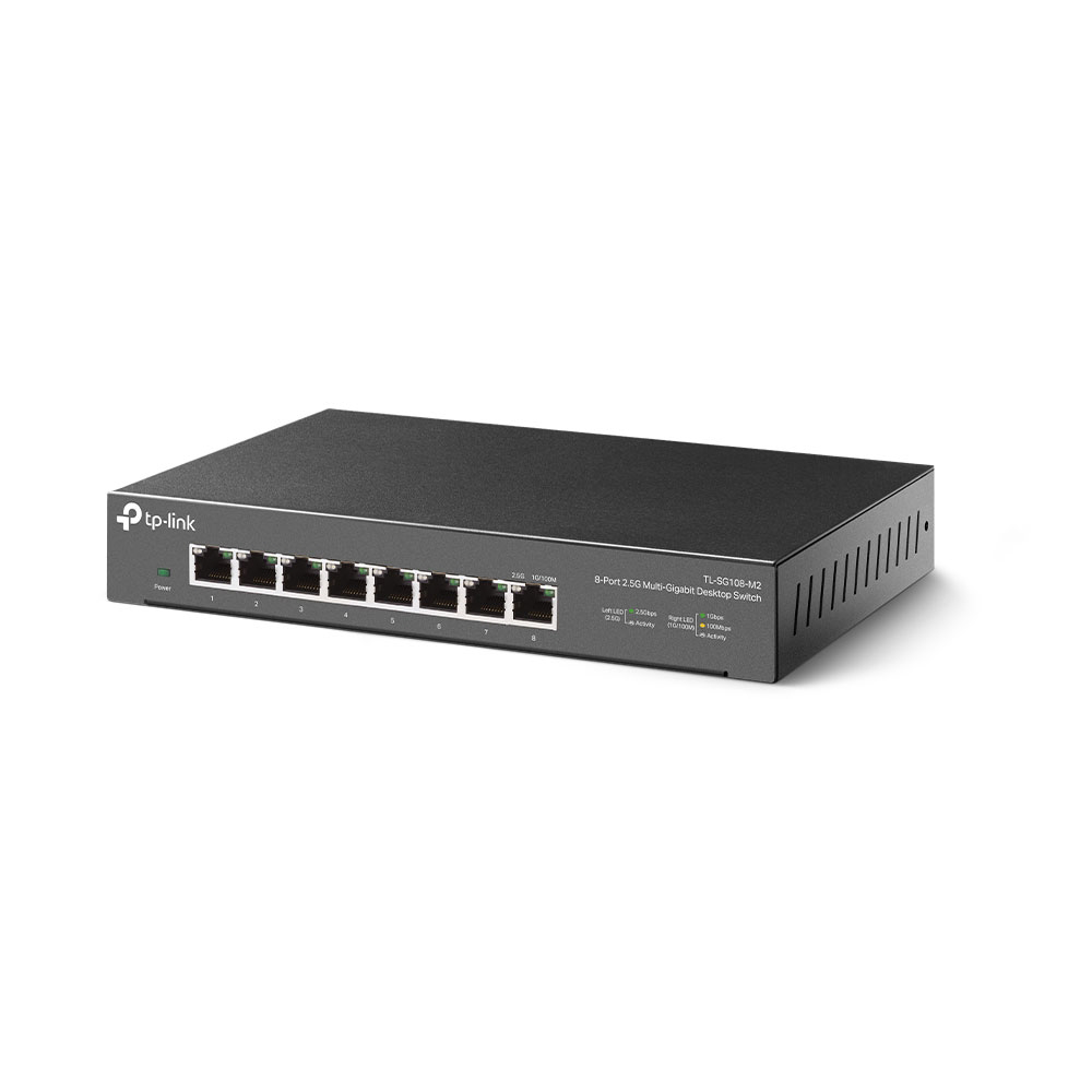 8-Port Unmanaged Gigabit Switch 100 Mbps/ 1 Gbps/ 2.5 Gbps Ideal for WiFi 6