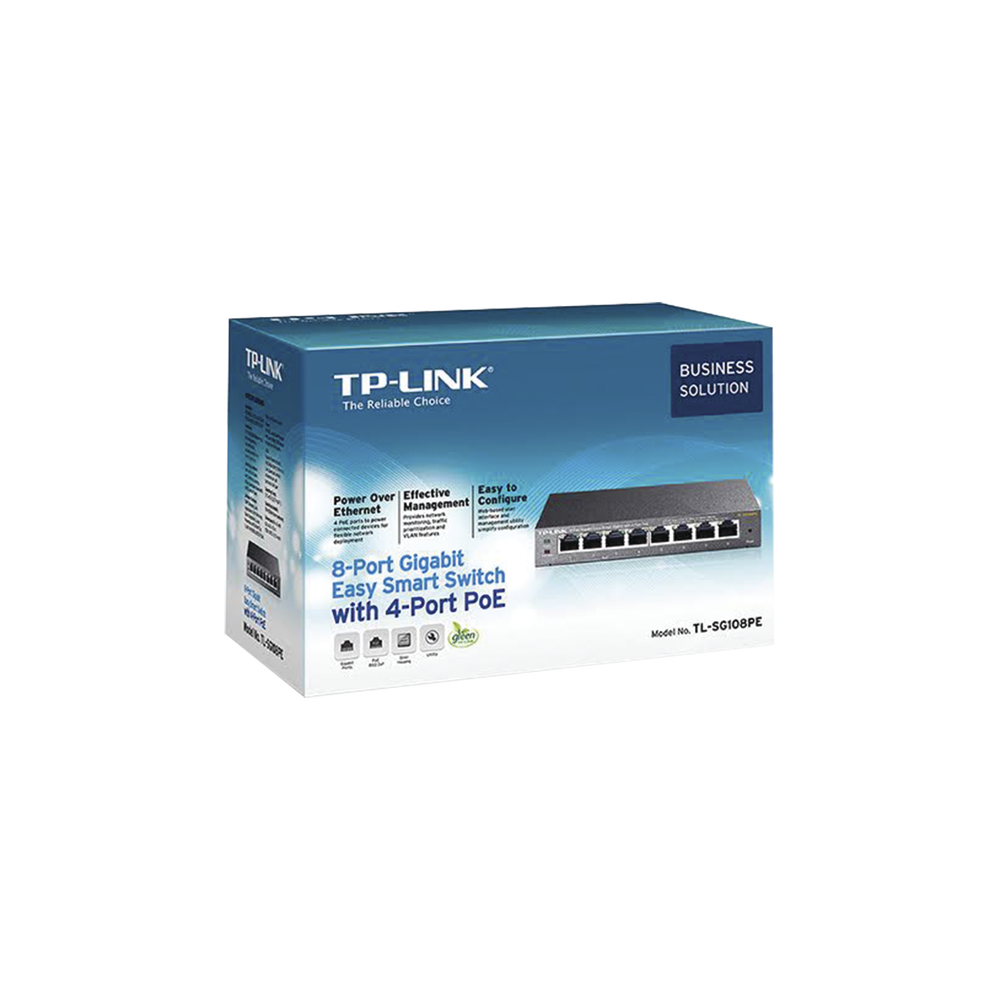 Easy Smart Switch PoE JetStream , 8 puertos 10/100/1000 Mbps  55 W