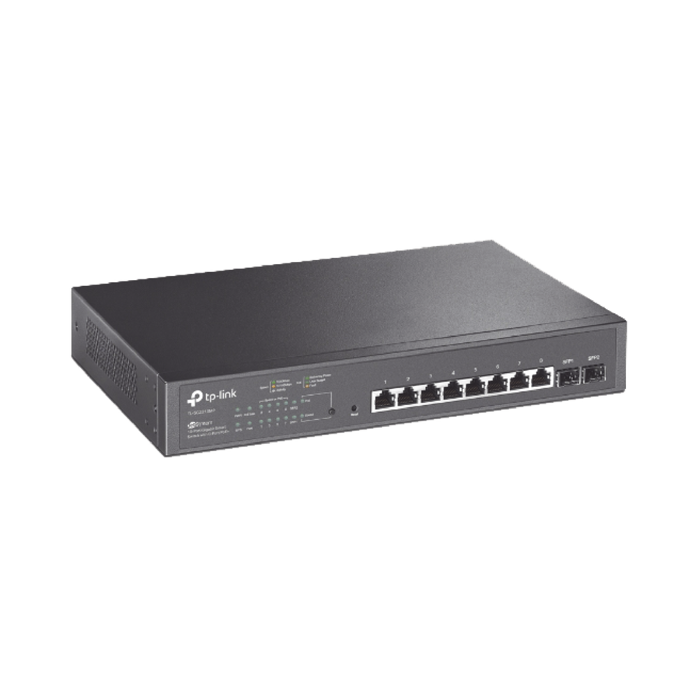 JetStream SDN Managed PoE Switch 8 ports 10/100/1000 Mbps + 2 SFP ports, 8 PoE ports, 150W, centralized management OMADA SDN