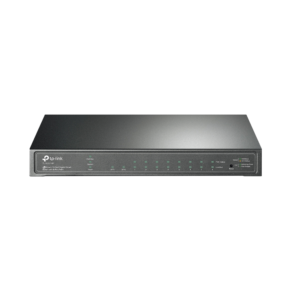 Switch PoE JetStream SDN Administrable 8 puertos 10/100/1000 Mbps + 2 puertos SFP, 8 puertos PoE, 61W, administración centralizada OMADA SDN