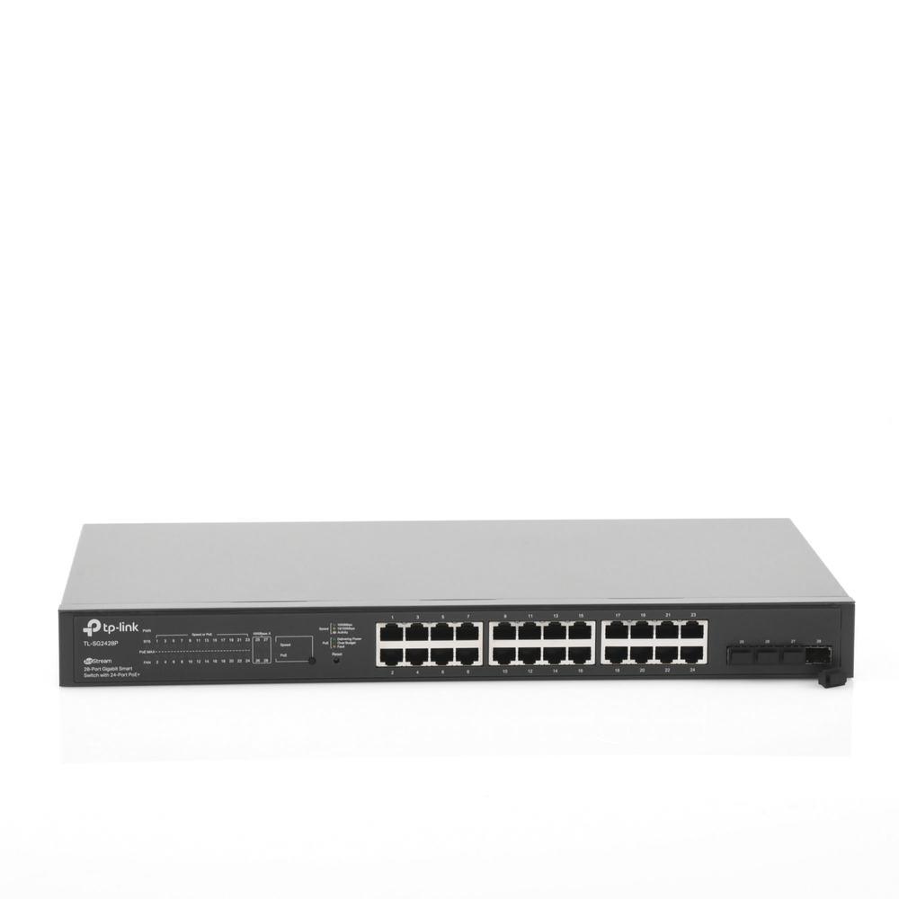 Switch PoE JetStream SDN Administrable 24 puertos 10/100/1000 Mbps + 4 puertos SFP, 24 puertos PoE, 250W, administración centralizada OMADA SDN