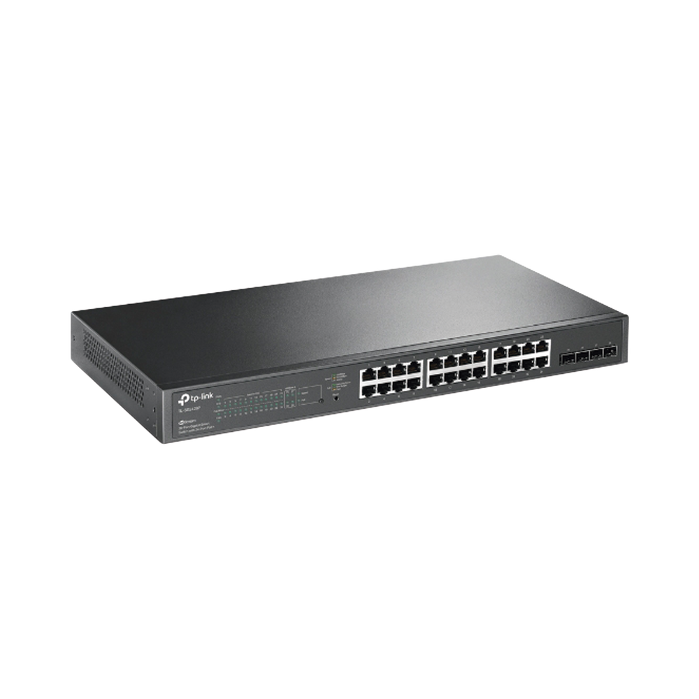 Switch PoE JetStream SDN Administrable 24 puertos 10/100/1000 Mbps + 4 puertos SFP, 24 puertos PoE, 250W, administración centralizada OMADA SDN 