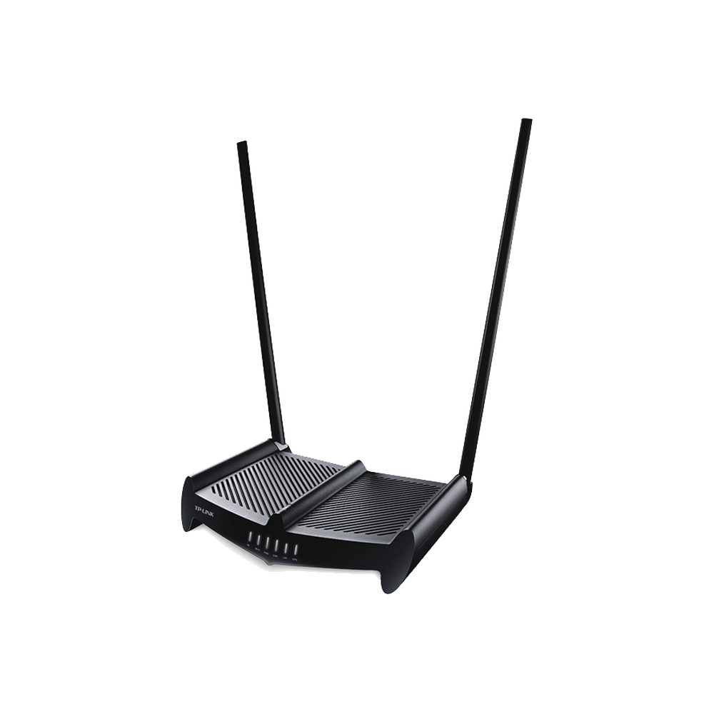 High Power Wireless Router, 2.4 GHz, 300 Mbps, 2 external omnidirectional 9 dBi antennas, 4 10/100 Mbps LAN ports, 1 10/100 Mbps WAN port, bandwidth control