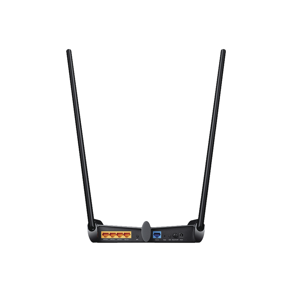 Router Inalámbrico de Alta Potencia, 2.4 GHz, 300 Mbps, 2 antenas externas omnidireccional 9 dBi, 4 Puertos LAN 10/100 Mbps, 1 Puerto WAN 10/100 Mbps, control de ancho de banda