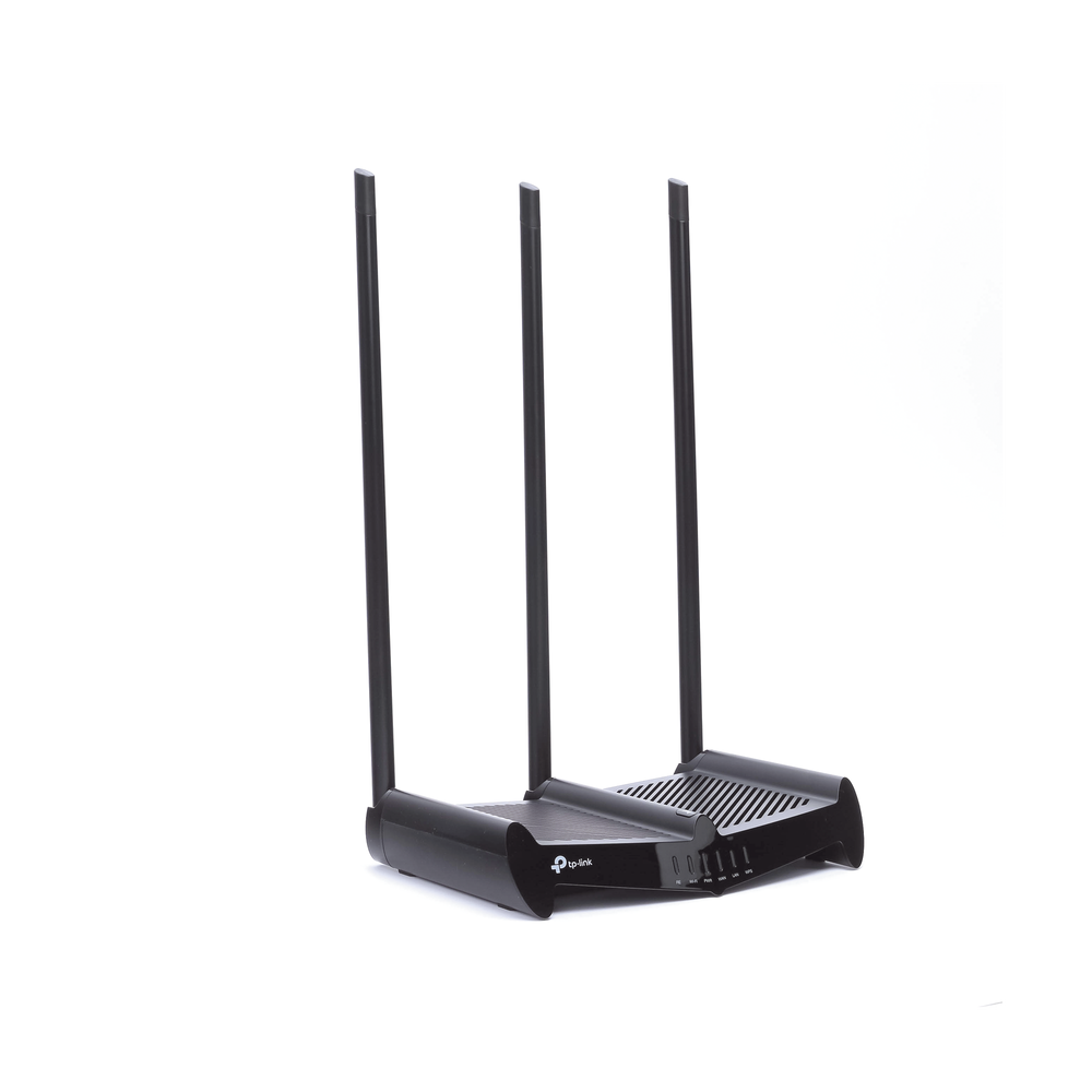 High Power Wireless Router, 2.4 GHz, 450 Mbps, 3 external omnidirectional 9 dBi antennas, 4 10/100 Mbps LAN ports, 1 10/100 Mbps WAN port, bandwidth control