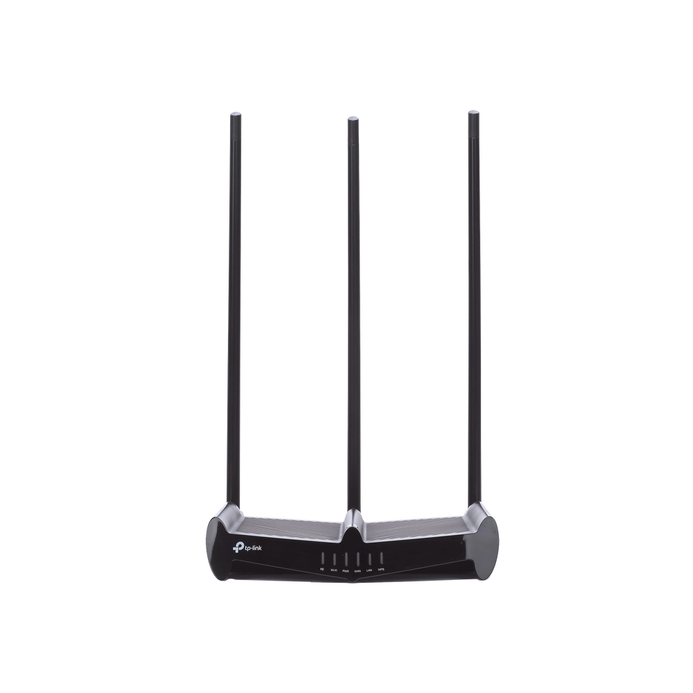 Router Inalámbrico de Alta Potencia, 2.4 GHz, 450 Mbps, 3 antenas externas omnidireccional 9 dBi, 4 Puertos LAN 10/100 Mbps, 1 Puerto WAN 10/100 Mbps, control de ancho de banda