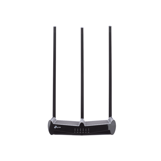 Router Inalámbrico de Alta Potencia, 2.4 GHz, 450 Mbps, 3 antenas externas omnidireccional 9 dBi, 4 Puertos LAN 10/100 Mbps, 1 Puerto WAN 10/100 Mbps, control de ancho de banda